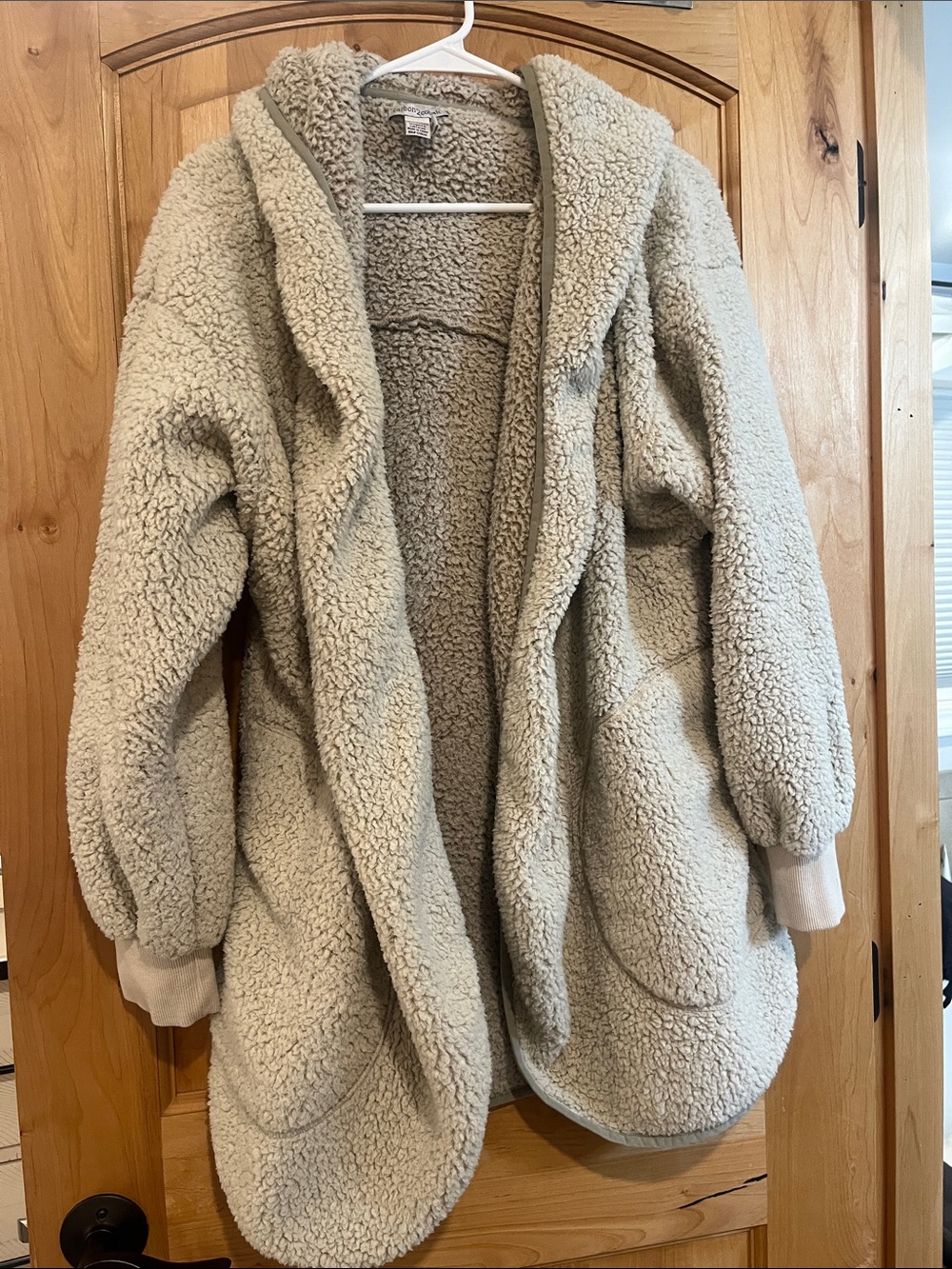 Cozy Hooded Teddy Jacket in Cream